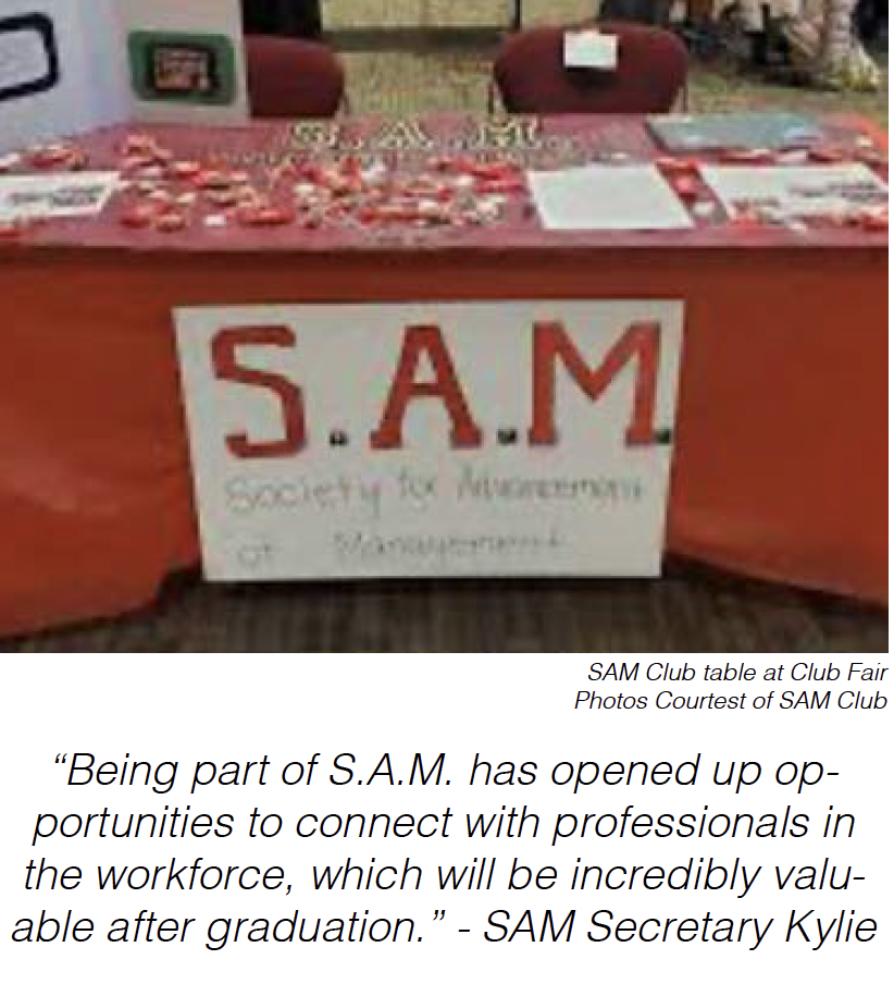 SAM Club table at Club Fair